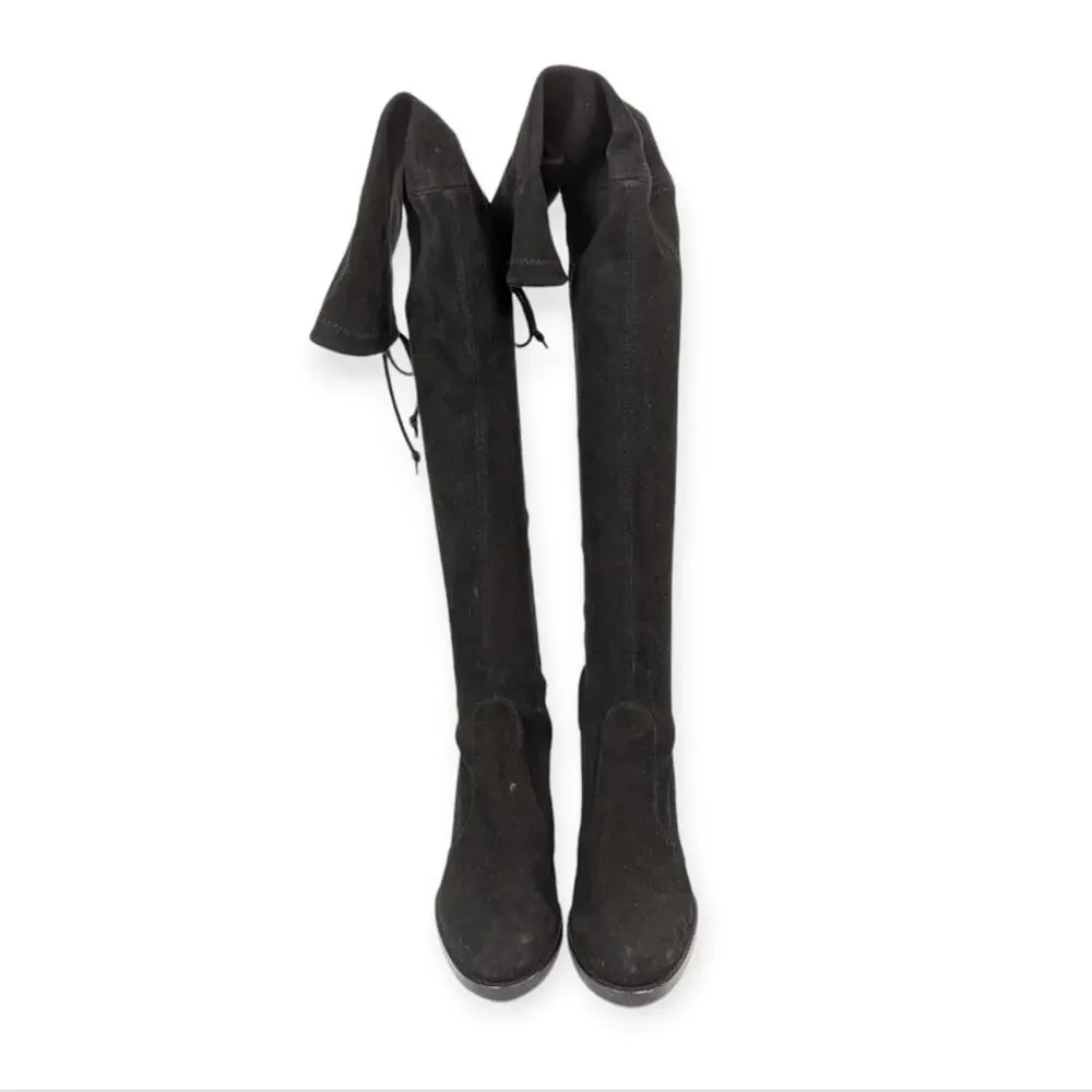 Stuart Weitzman Women Shoes Black Tieland Over The Knee Boots Size 4.5